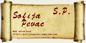 Sofija Pevac vizit kartica